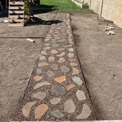 Pavers And Pea Gravel