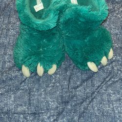 Dark Green dinosaur Boot Slippers 