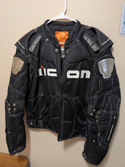 Black ICON Timax Biker Jacket "Titanium Protection" XL