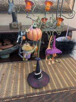 Retired Department 56 Krinkles "Spooky Tree" Candelabra, designed by whimsical artist Patience Brews Halloween Decor
