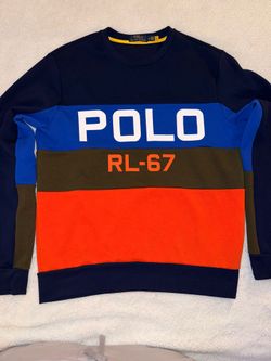 Polo Ralph Lauren Men’s Sportsman RL-67 Colorblock pullover Ltd Ed Crew sweater