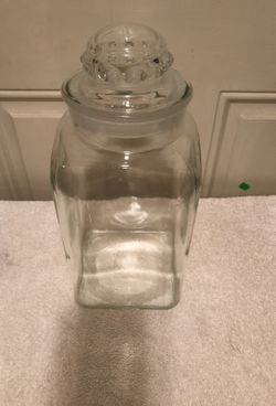 12 1/2 Glass canister with lid