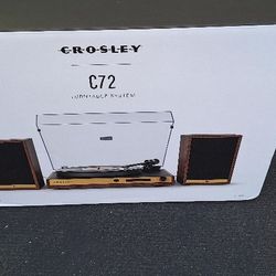 Brand New In Box Crosley C72 Shelf System turntable With Speakers 