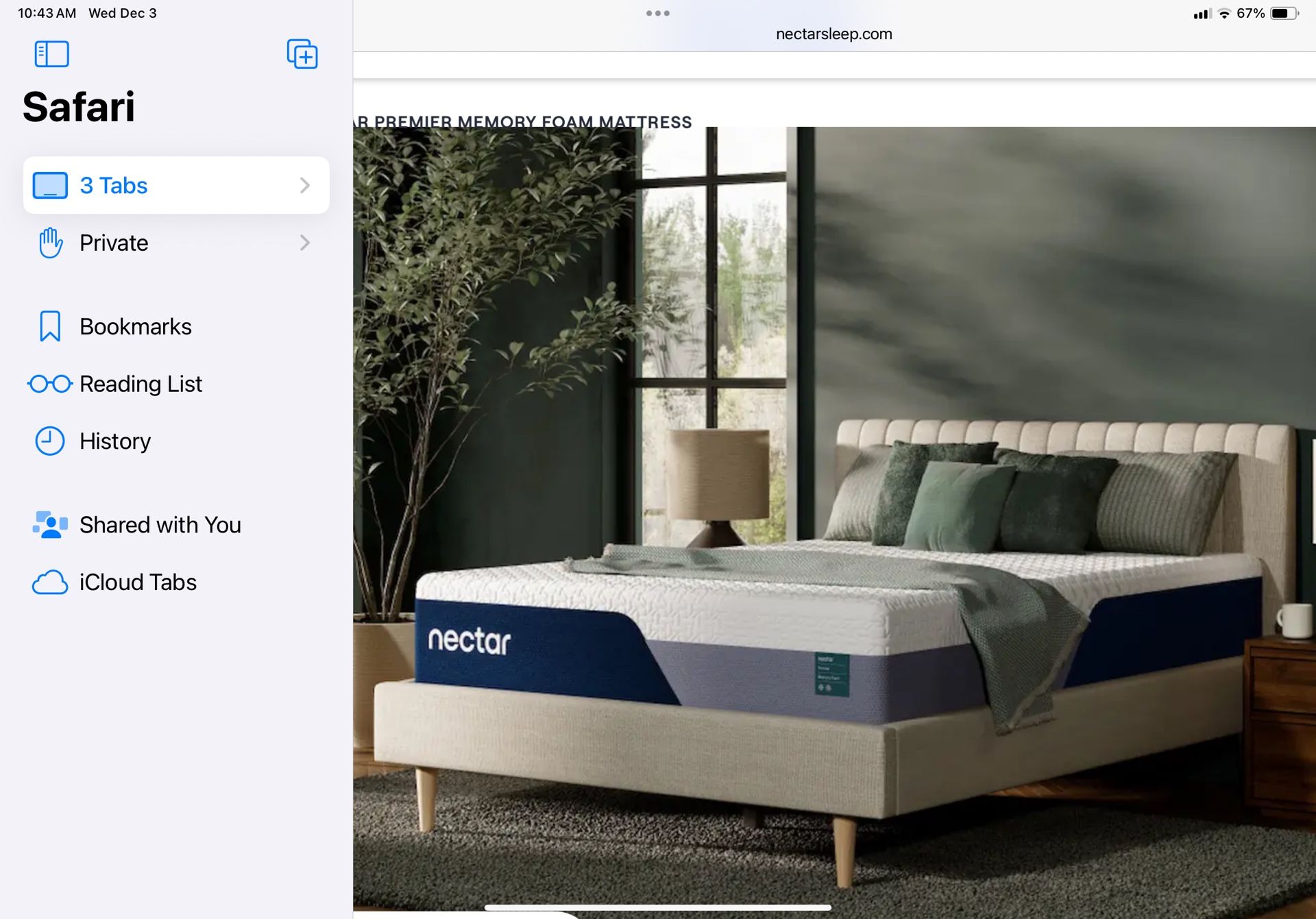 New Nectar Full Size Mattress.  Memory foam, SO Comfy! 