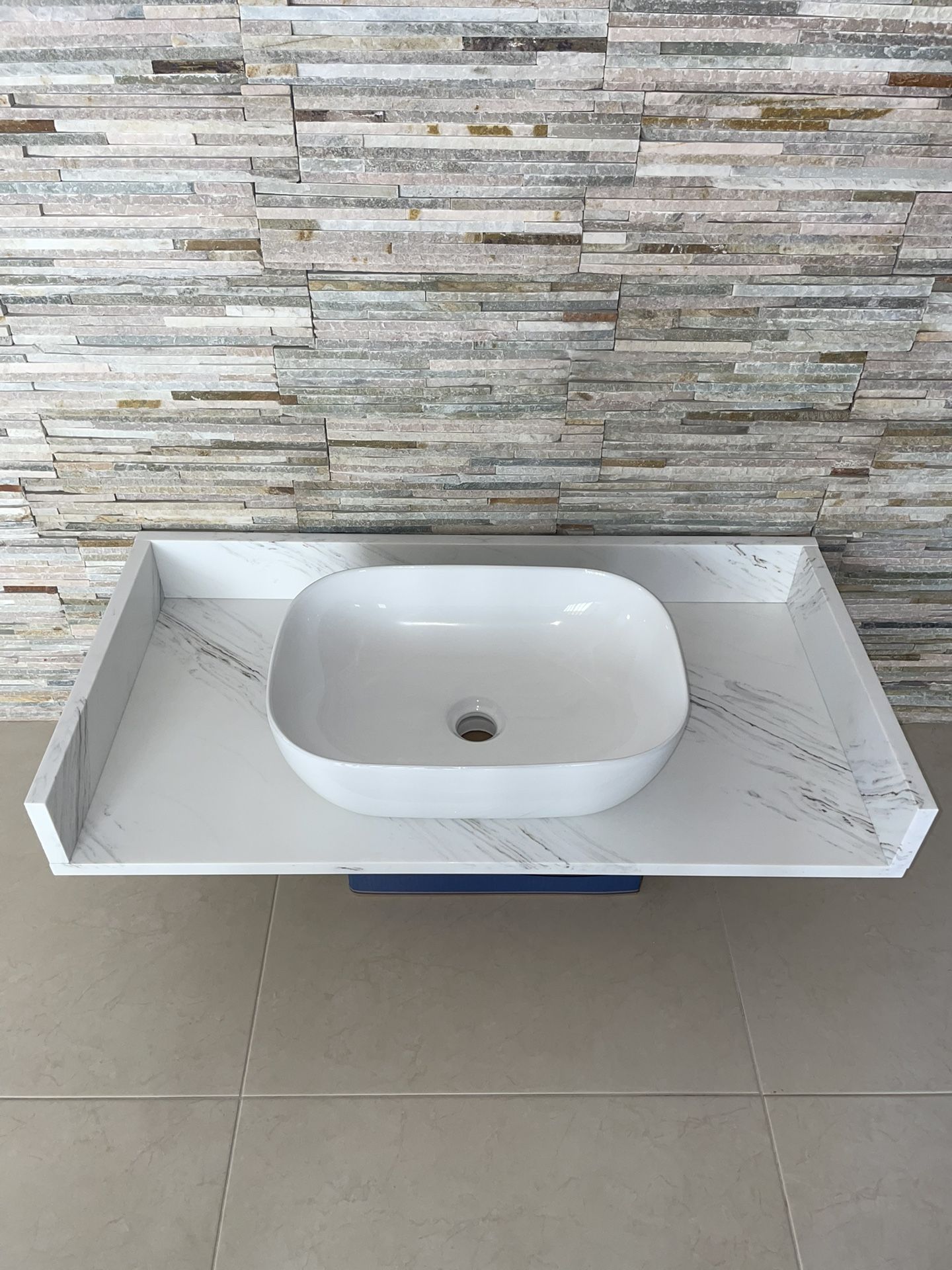 END OF YEAR SALE ~ Custom 36” Wide Quartz Countertops with Vessel Sink