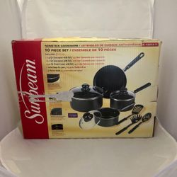 Sunbeam 10 Piece Nonstick Cookware Set with Nylon Tools