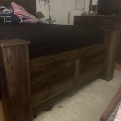Bed Frame With Rails And Night Stand 