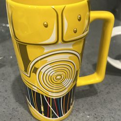 Assorted Disney And Star Wars Mugs - C-3PO, Grogu, Thor hammer, And haunted Mansion