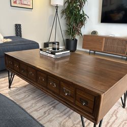 Vintage Wood Coffee Table – Substantial, One-of-a-Kind Piece