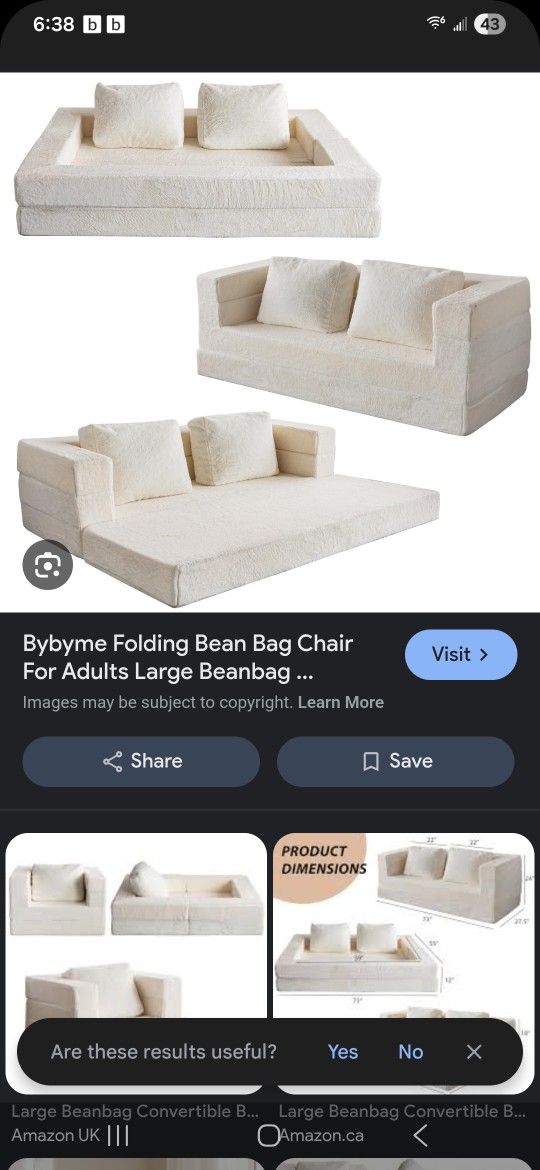 Folding Bean Bag Sofa