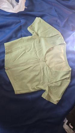 Light Green Zip-Front Crop Jacket