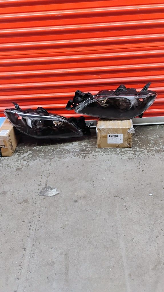 Smoked headlights with spotlight for mazda 3 sedan 4 door 2004_2009