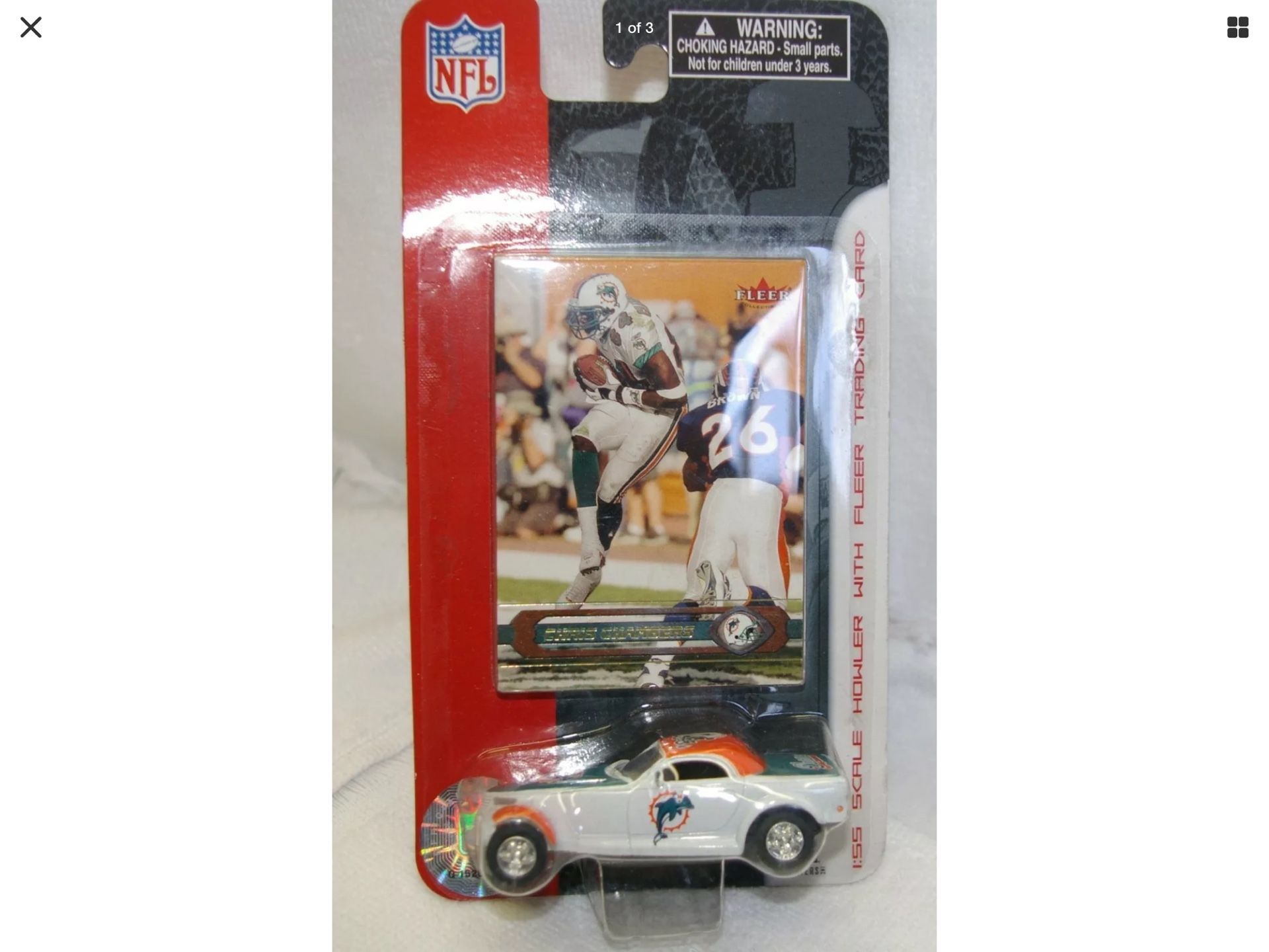 Miami Dolphins 2002 CHRIS CHAMBERS MINI CHRYSLER HOWLER SCALE 1:55 Plus Fleer trading card