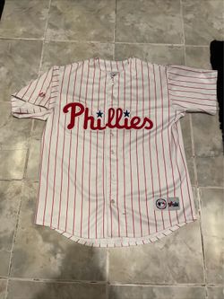VTG Majestic Philadelphia Phillies Pat Burrell Pinstripe #5 Stitched Jersey XL