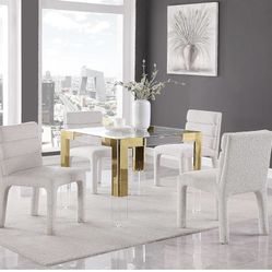 comedor contemporánea de acero inoxidable y vidrio acrílico, 60 pulgadas de ancho x 36 pulgadas de profundidad x 29.5 pulgadas de alto, color