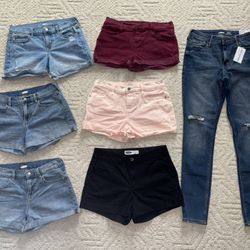 7 Old Navy Girls Women’s sz 6 Denim Shorts & Jeans Lot