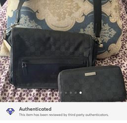 Gucci crossbody black bag and wallet (Bundle)