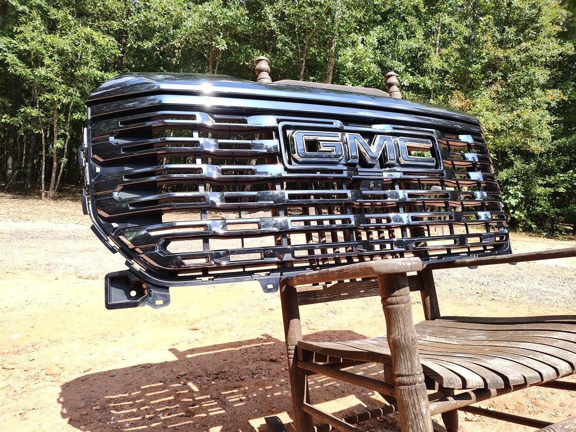 2023 And 2024 GMC Sierra Front Black Chrome Grill With Emblem And Camera
