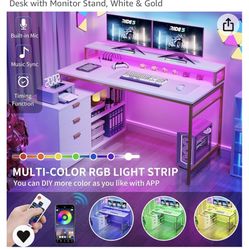 White Led Light Corner Desk From Amazon