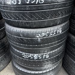 SET OF FOUR P20555r16 BRIDGESTONE HP TIRES