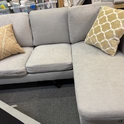 Small Sofa Sectional Light Grey 