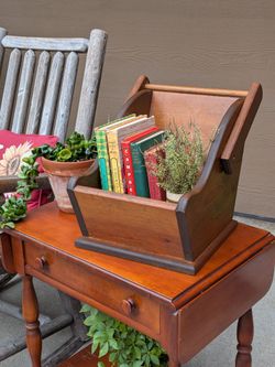 Vintage Primitive Cottagecore Rustic Wood Magazine Book or Firewood Rack\ Stand