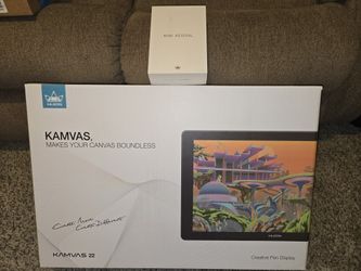 Huion Kamvas 22 Drawing Tablet + Mini Keydial KD100 (In Box, Great Condition)