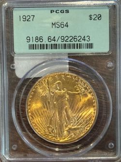 1927 $20 Saint-Gaudens Gold Double Eagle PCGS MS64
