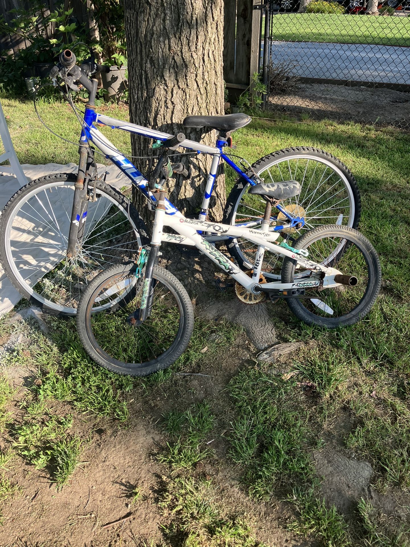 26 Inch huffy Mountain Bike & 18 Inch Razor BMX Bike