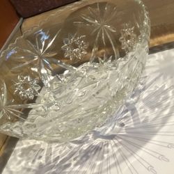 Antique Service Dish,  10 1/2 Round 4 1/2 Deep Press,Cut 