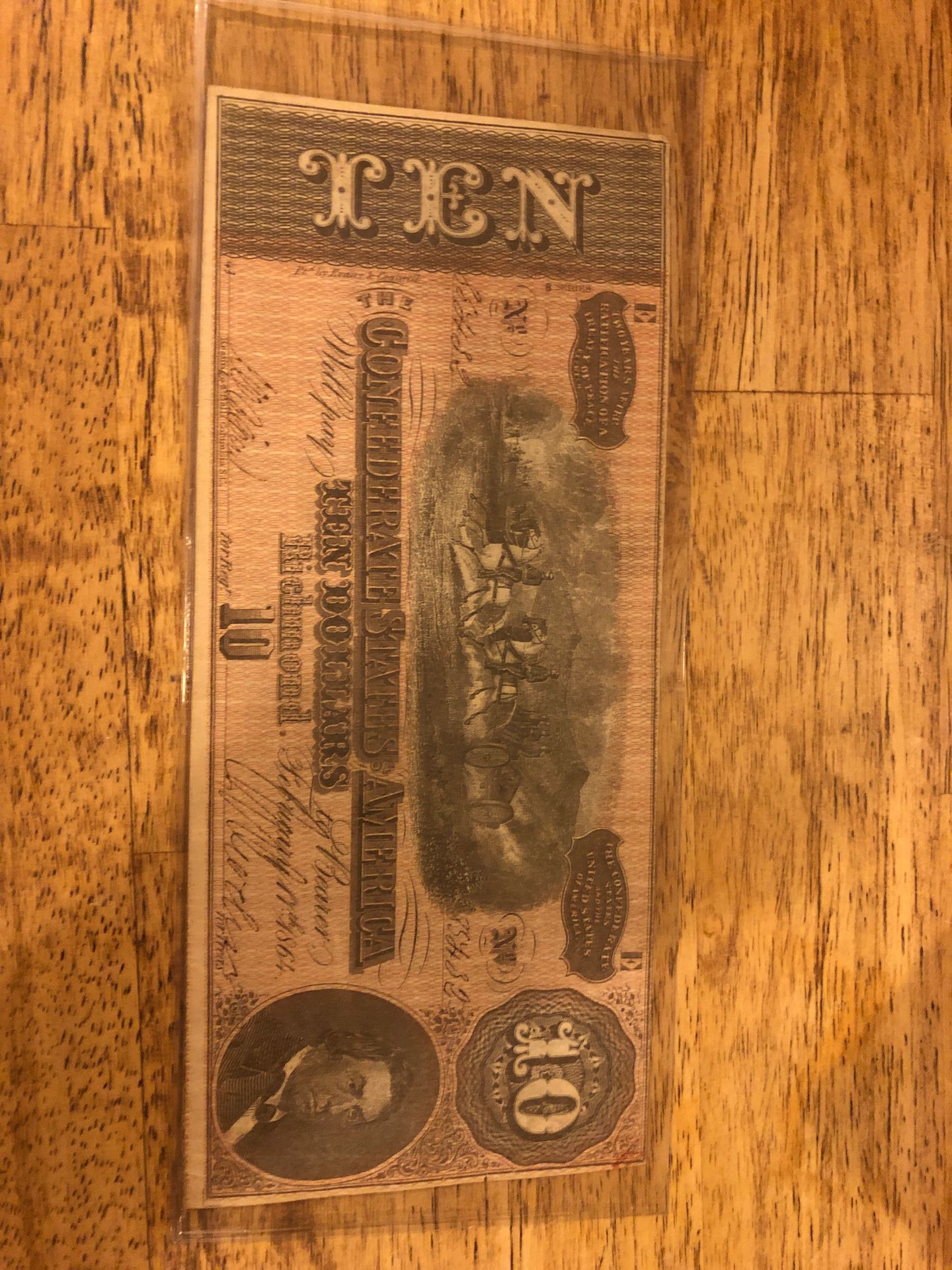 Confederate states of America 10$ Note
