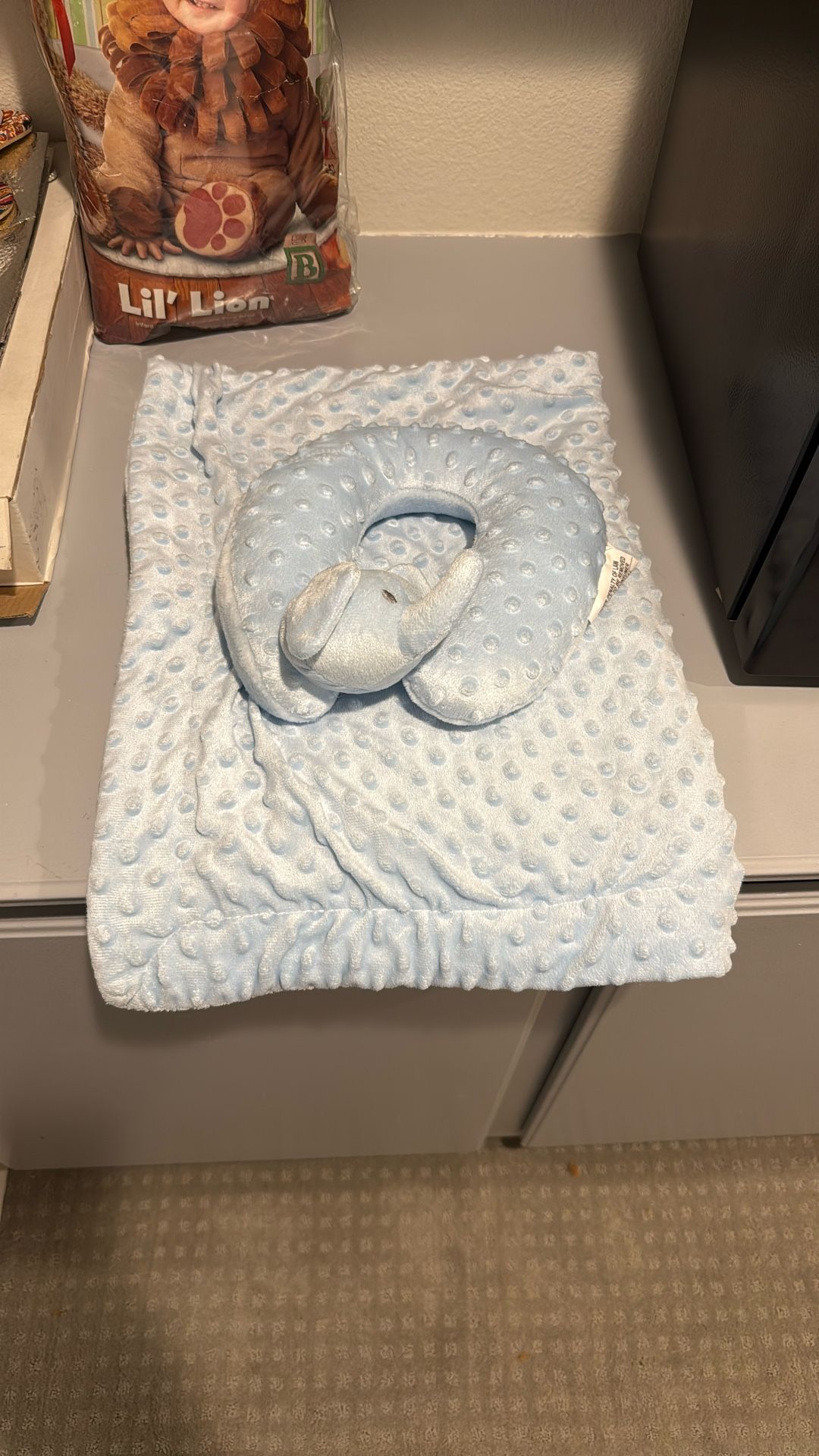 Baby Blue Blanked And Neck Pillow