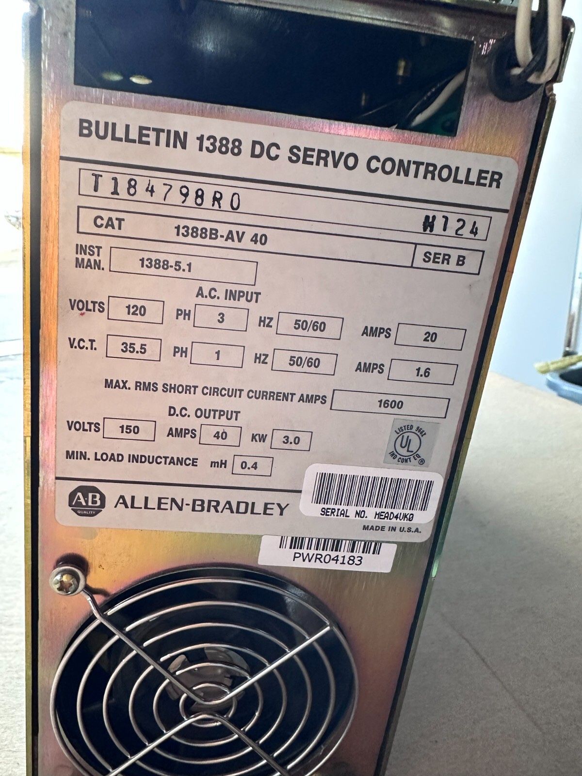 DC SERVO CONTROLLER , ALLEN BRADLEY