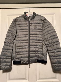 Armani Exchange Mens Grey Quilted Puffer Zipup Jacket. Size Small.