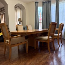 Stanley Large Dining Table / Chairs, Sever Buffet, and Display Table