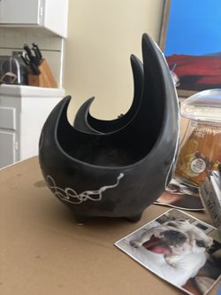 Sculpture Ceramic Art Bowls Pair authentic Handmade Pottery With Certificate Of Authenticity 