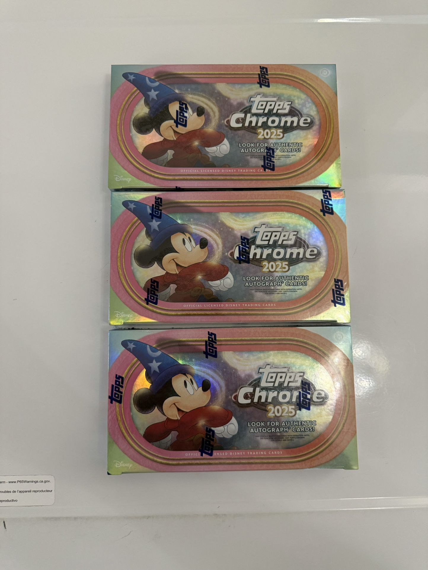 2025 Topps Chrome Disney Factory Sealed Hobby Box x3