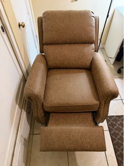 Brand New Manual Recliner Chair – Brown Faux Leather Accent Chair