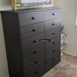 Gray 12 Drawer Dresser 