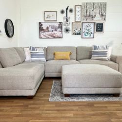 Raylin L-Shape Sectional Couch w/ Ottoman | Free Delivery