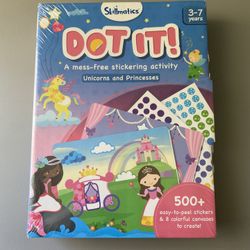 Dot It! A Mess Free Stickering Activity Unicorns and Princesses, Learning Toys. Brand new