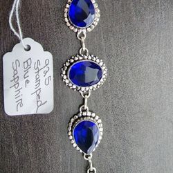 925 Silver With Natural Saphire