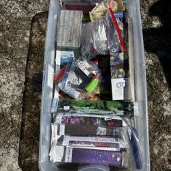 Large Plastic Tote Full Of Dots Paintings