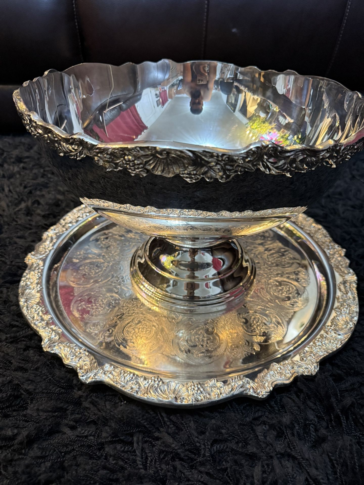 Vintage Trade Silver Company Silverplated Punch Bowl