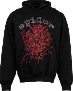 Red Rinestone spider hoodie size small men’s (ship only) lmk