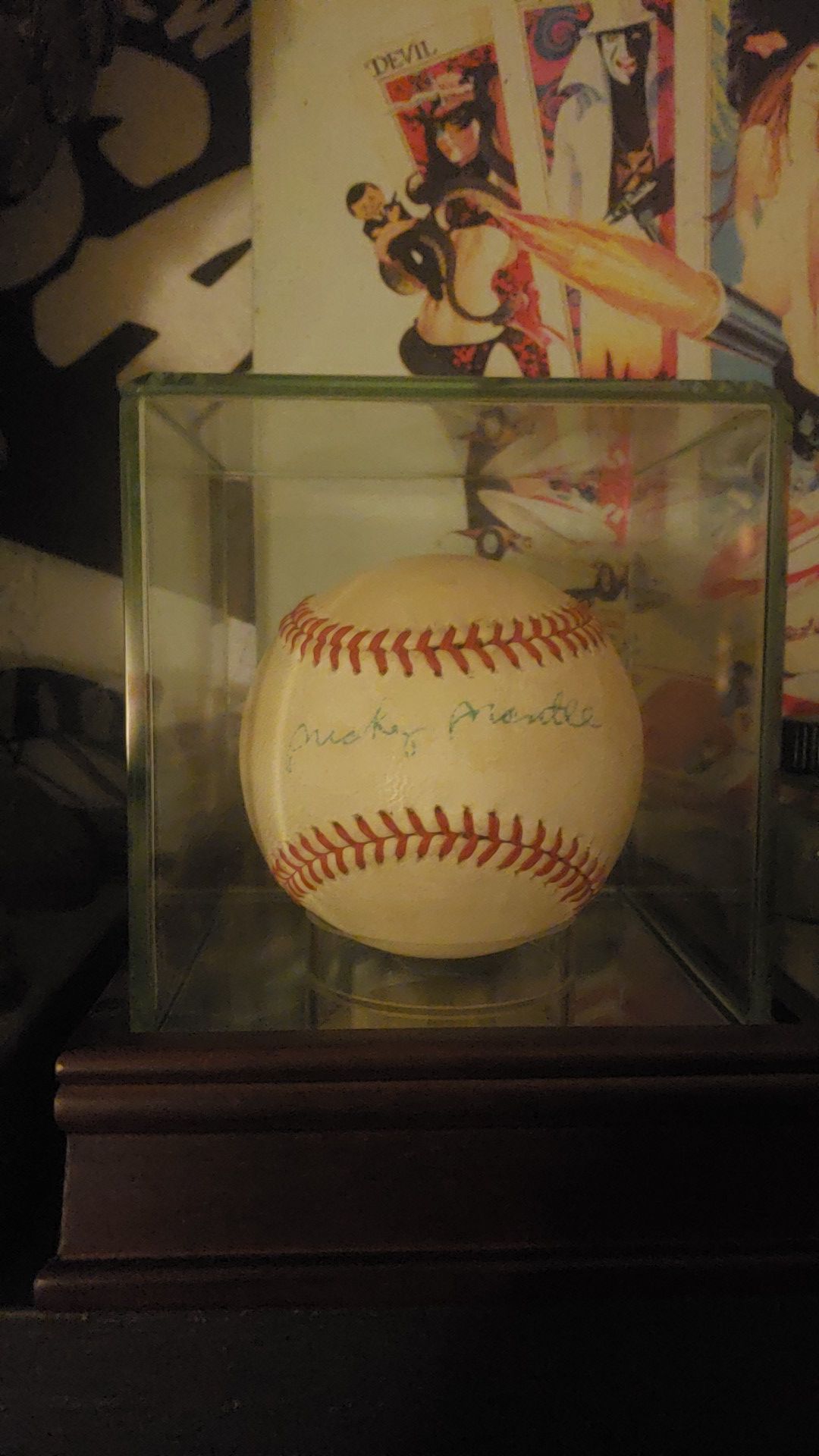 Mickey Mantle Signed Baseball circa 1954