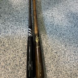 2 Barely Used Wood Bats 
