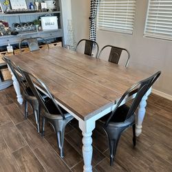 Farmhouse Kitchen Table (chairs Not Included) 