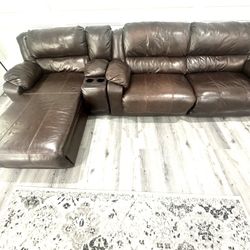 LIVING ROOM COMPLETE SOFA SET   GENUE TOP LETHER LOOK NEW