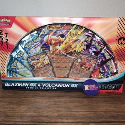 Blaziken ex & Volcanion ex Premium Collection
Blaziken ex & Volcanion ex Premium Collection